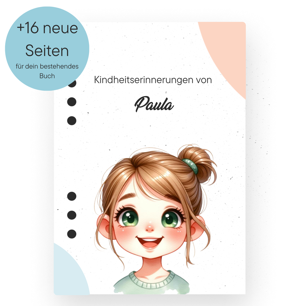 Erweiterung: Erinnerungsseiten für Kinder (2-6 Jahre) - DreamyTales